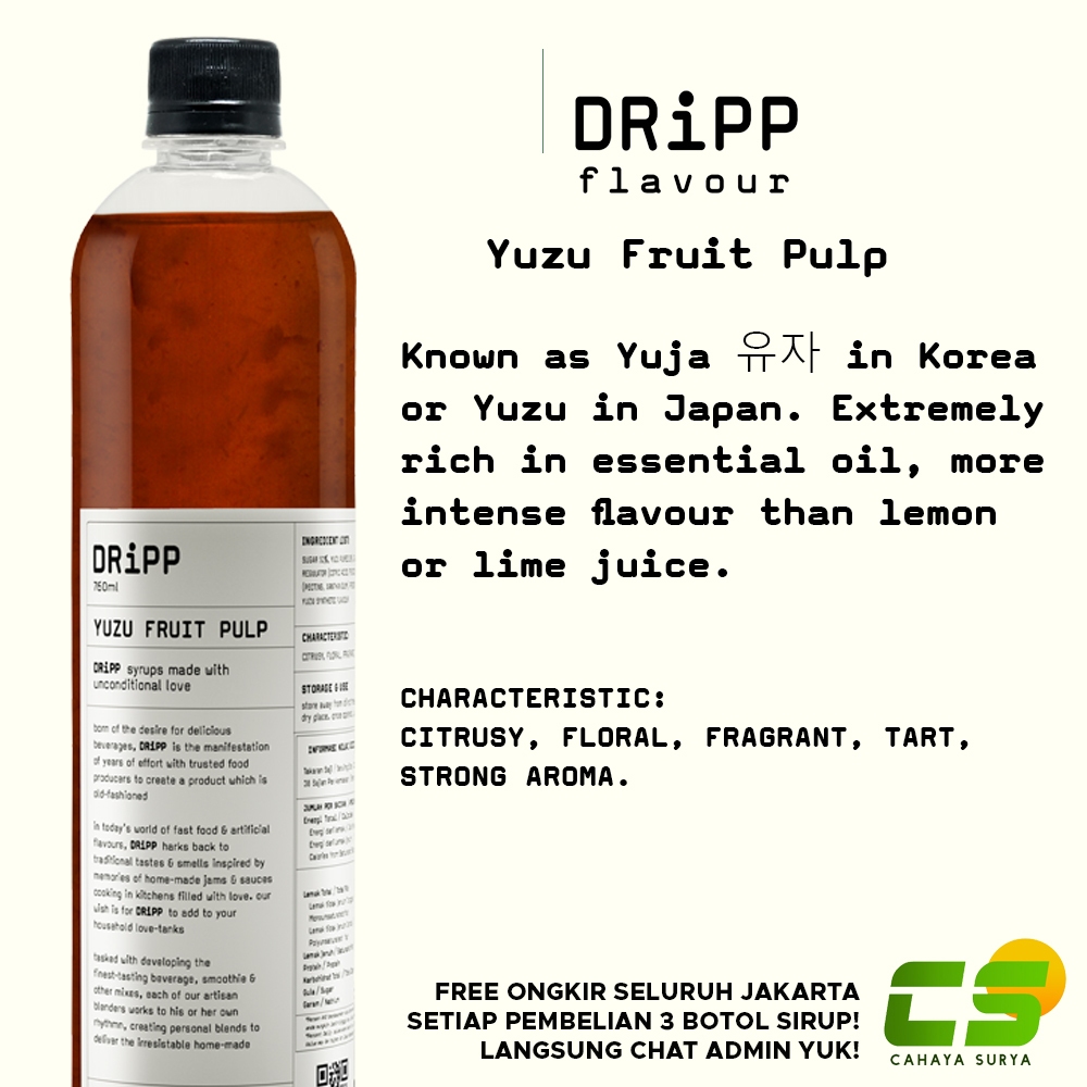 Jual Dripp Sirup / Syrup - Yuzu Fruit Pulp (Sirup Bubur Buah Yuzu) 760 ...