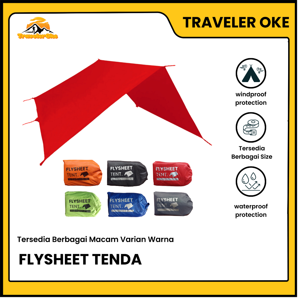 Flysheet Atap Terpal Bivak Alas Shelter Tenda Darurat Emergency Camping Hiking Kemah
