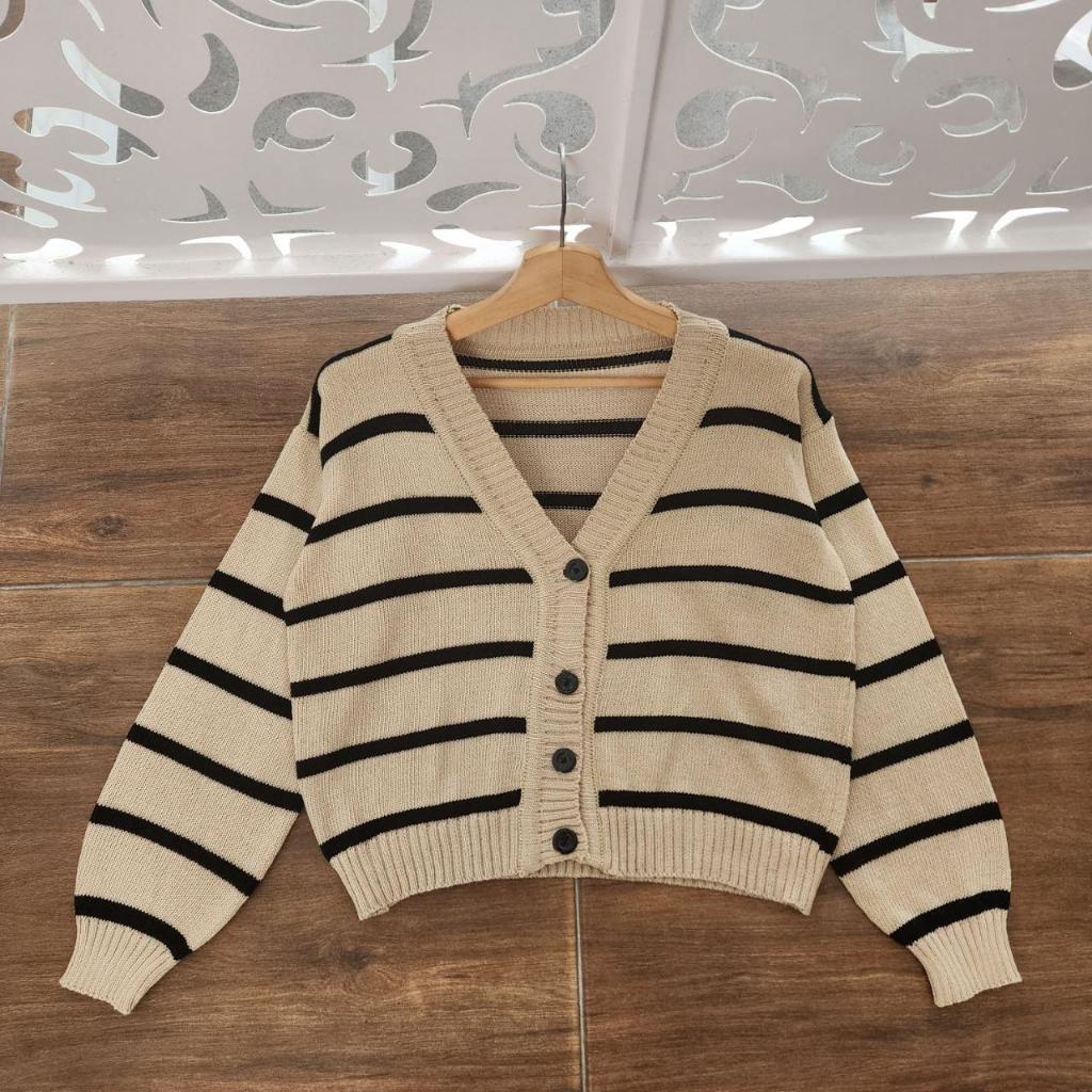 Jual KARDIGAN RAJUT WANITA MOTIF GARIS - JEN BLASTER OUTER - CARDY ...