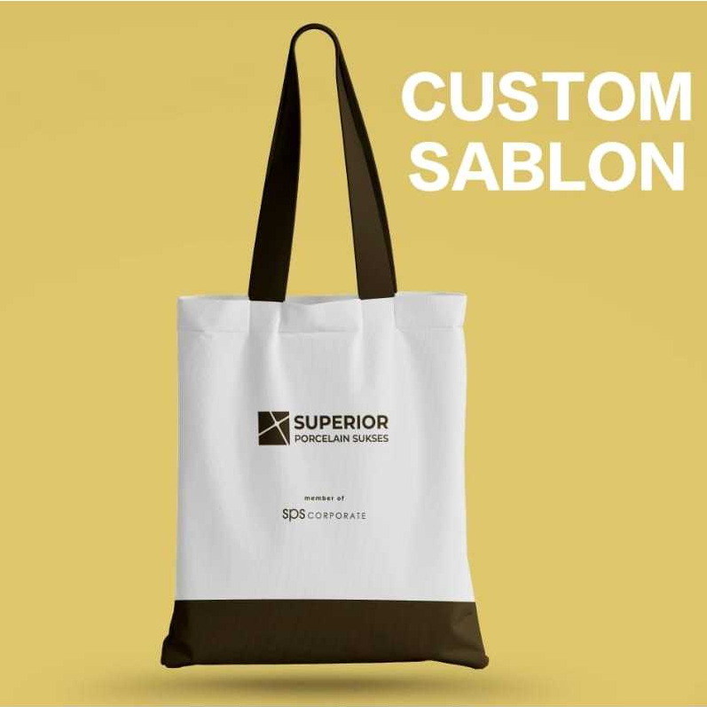 Jual TOTE BAG CUSTOM SABLON UNTUK MODEL TAS WANITA RESLETING BISA