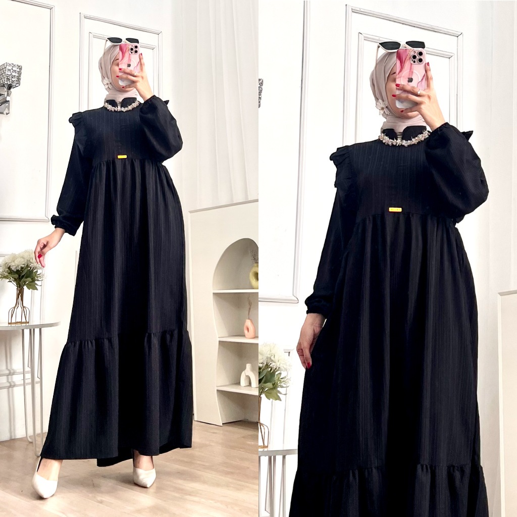 LADYRA GAMIS WANITA LADY CRUSH PAKAIAN WANITA MUSLIM DRESS DEWASA SIMPLE