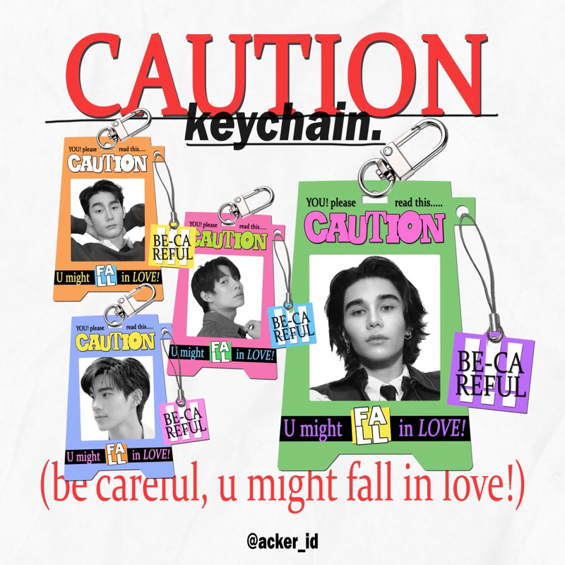 Jual [ACKER] CAUTION KEYCHAIN | Shopee Indonesia