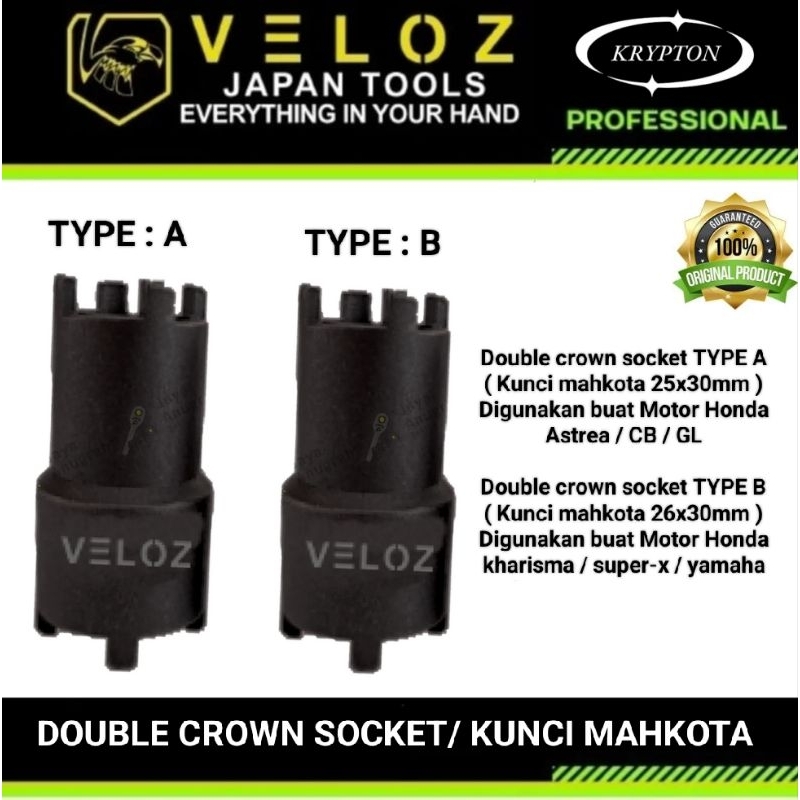 Jual Veloz double crown socket / kunci mahkota Japan quality | Shopee ...