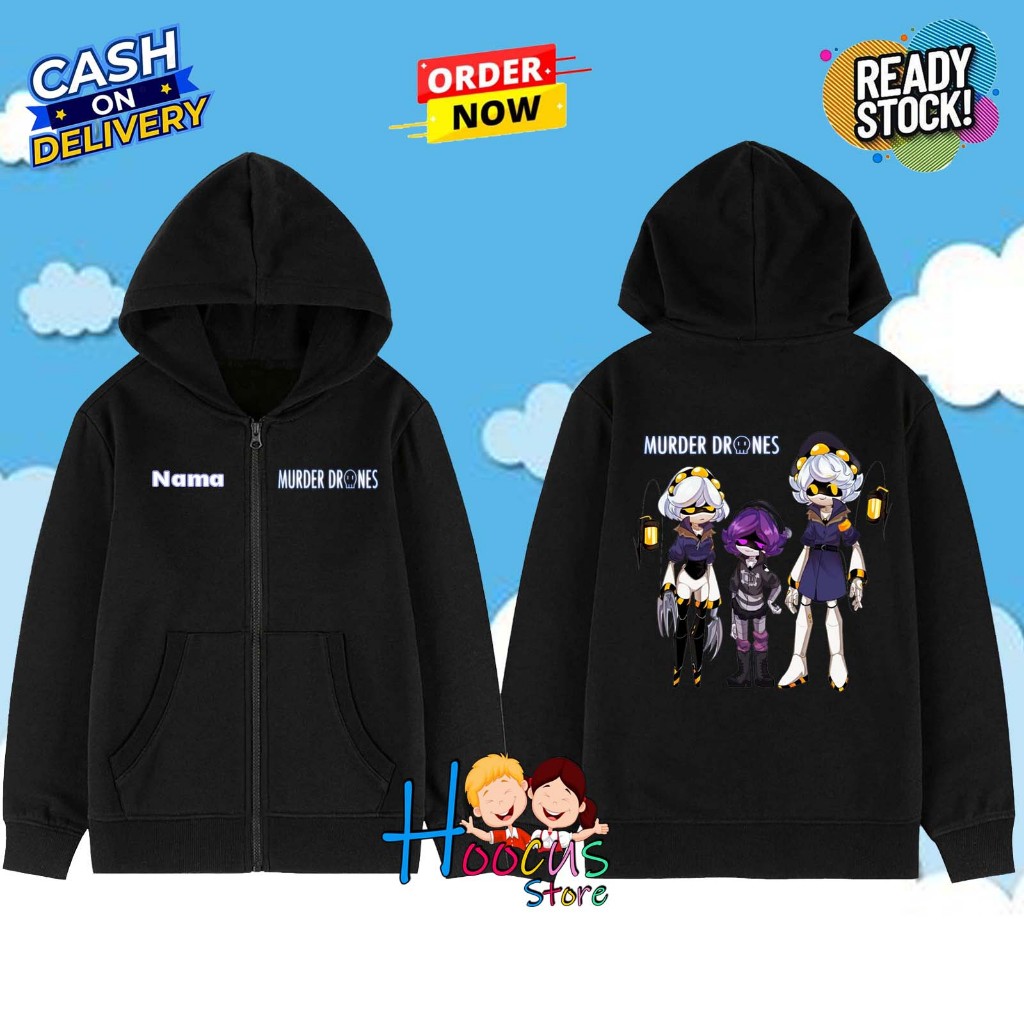 Jual Jaket Sweater Zipper Anak Perempuan Laki Laki Murder Drones ...