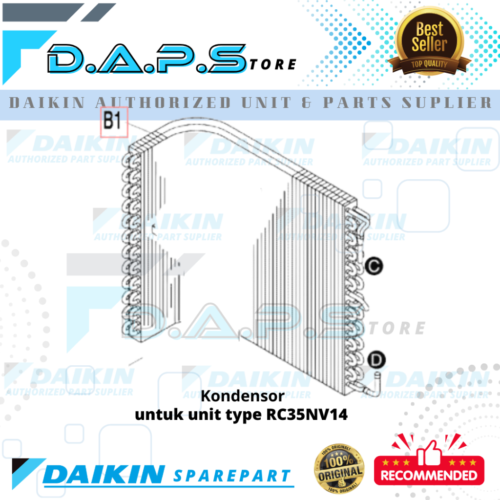 Jual Kondensor AC DAIKIN Thailand 1,5 PK RC35NV14 | Shopee Indonesia