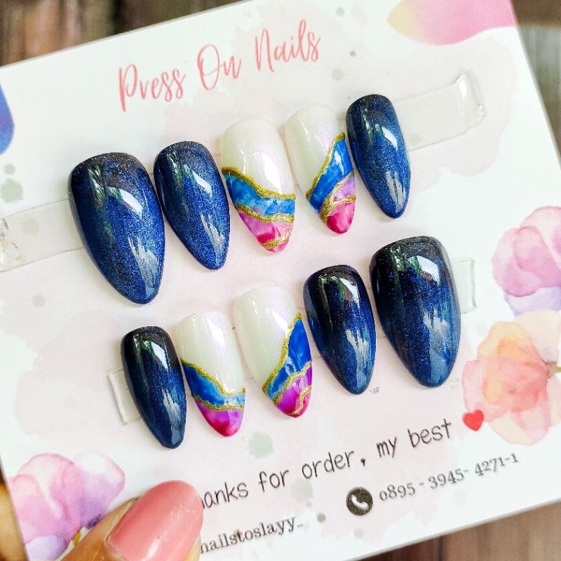 Jual KUKU PALSU | PRESS ON NAILS | GRADIENT COLOR SERIES KODE A020 ...