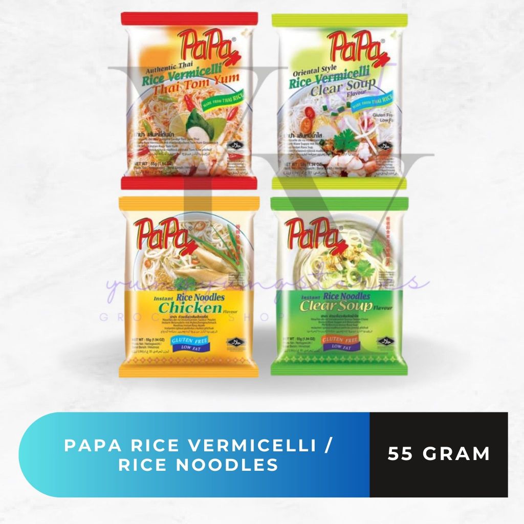 Jual PAPA Rice Noodle / Vermicelli Clear Soup / Chicken / Tomyum 55 ...