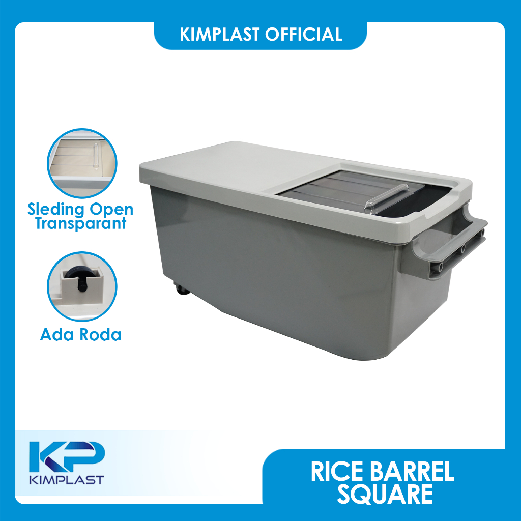 Jual KIMPLAST Rice Barrel Square/ Tempat Beras 10 Kg/ Kotak Beras ...