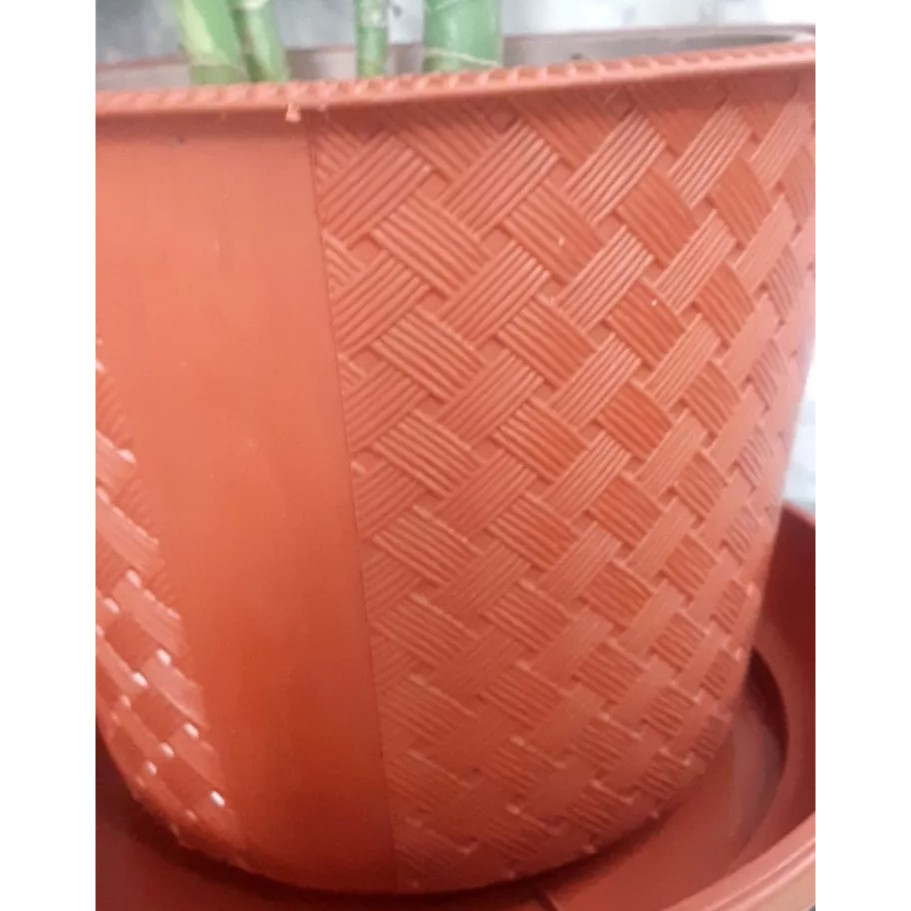 Jual Pot Motif Anyam uk. 25 Pot Bunga Plastik | Shopee Indonesia