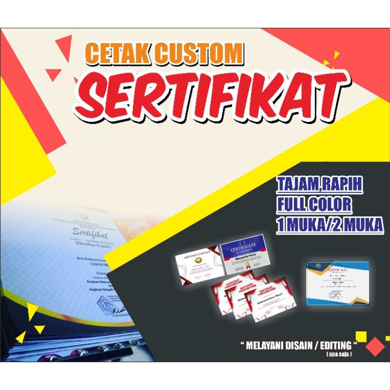 Jual Print Cetak Sertifikat Piagam Penghargaan Shopee Indonesia