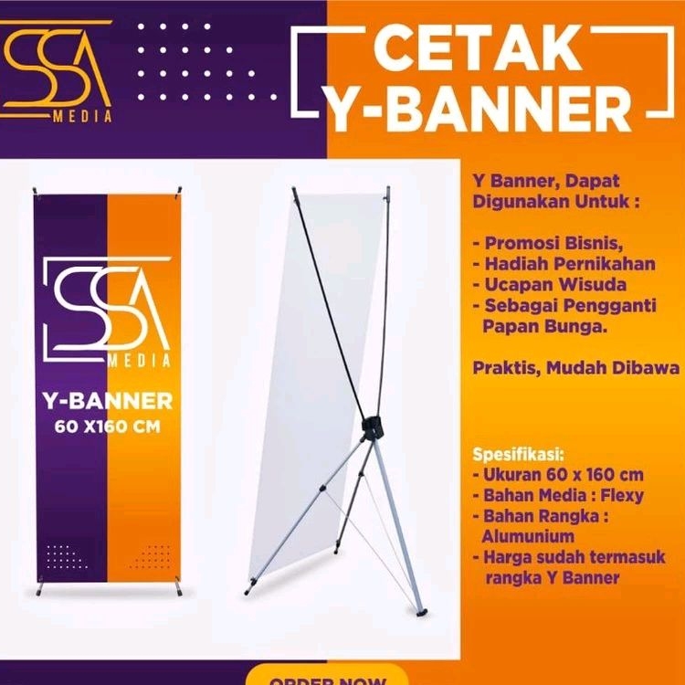 Jual Cetak Banner+ Rangka alumunium 60x160cm ( Y-Banner) | Shopee Indonesia