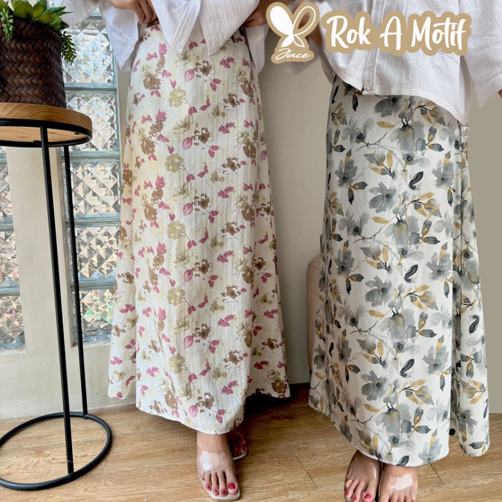 Jual JACE-FLORAL SKIRT Rok Motif Bunga | Korean Skirt | Rok A Line ...