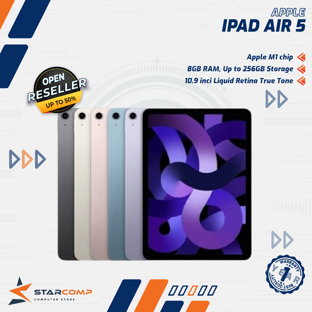Jual Apple iPad Air 5 M1 Wifi 2022 256GB 64GB 10.9-Inch | Shopee Indonesia