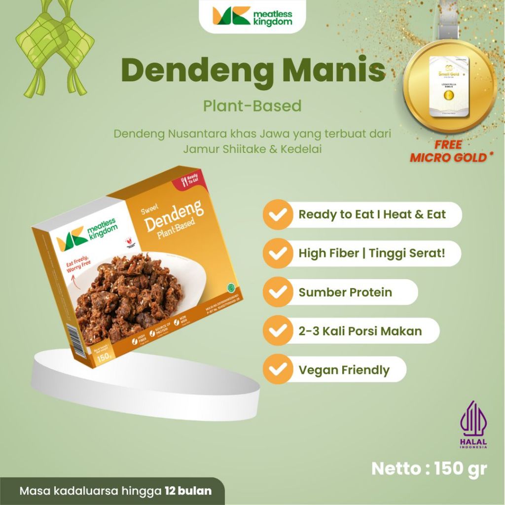 Jual Daging Vegan Dendeng Rasa Manis & Pedas Meatless Kingdom Kaya