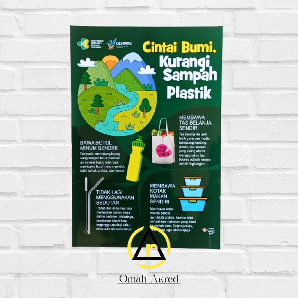 Jual Poster Cintai Bumi Kurangi Sampah Plastik - 3R - Kelola Sampah ...