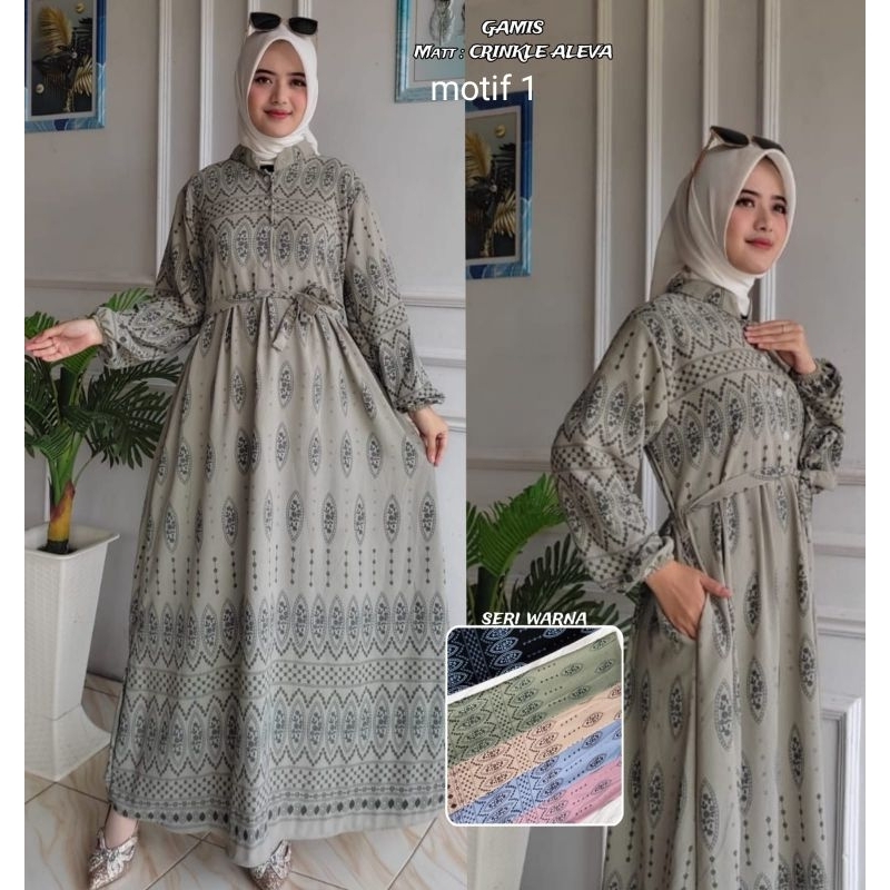 Jual Long dress gaun motif etnic etnik batik modern luxury premium ...