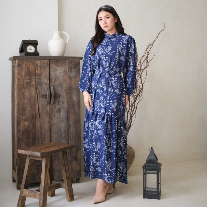 Jual Raya Collection Salwa Dress Motif Mewah Gamis Wanita Motif