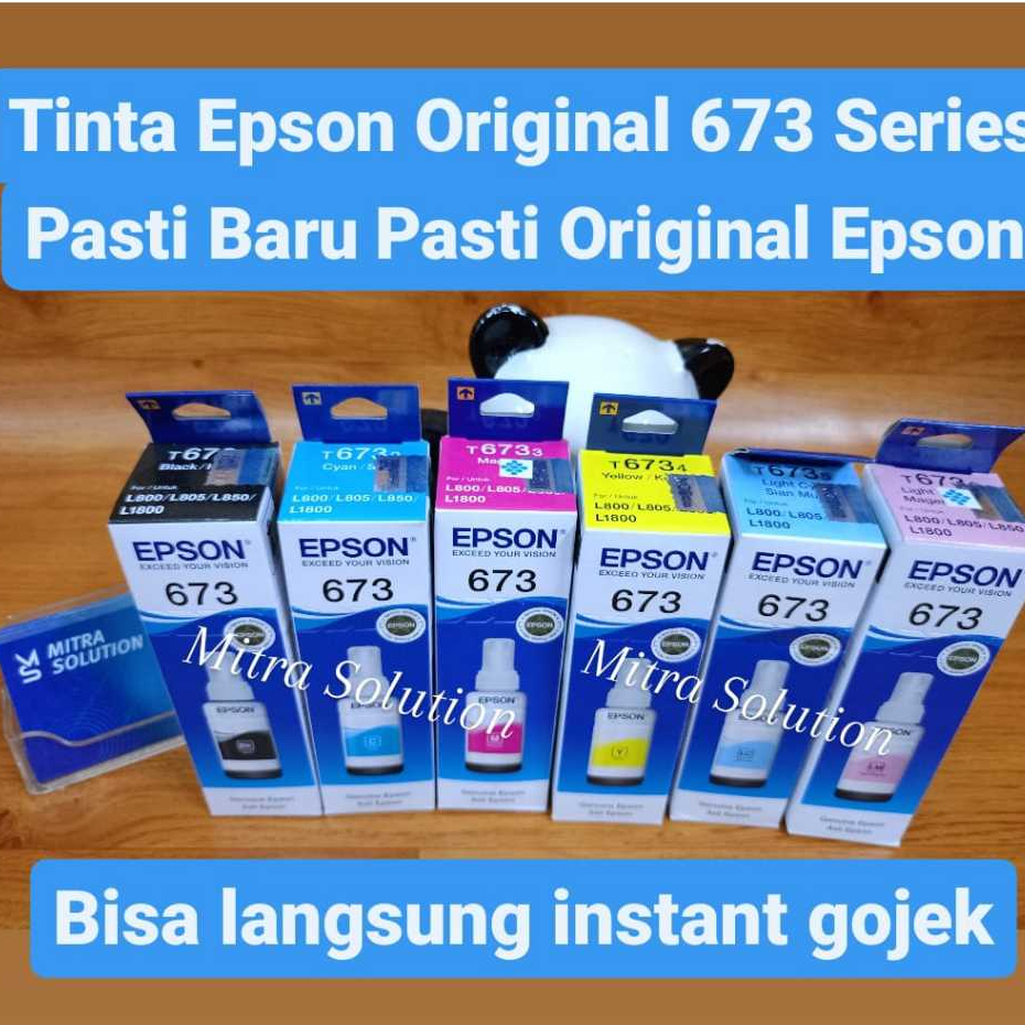 Jual Tinta Original 673 Printer L Series Epson L800 L805 L850 L1800 ...