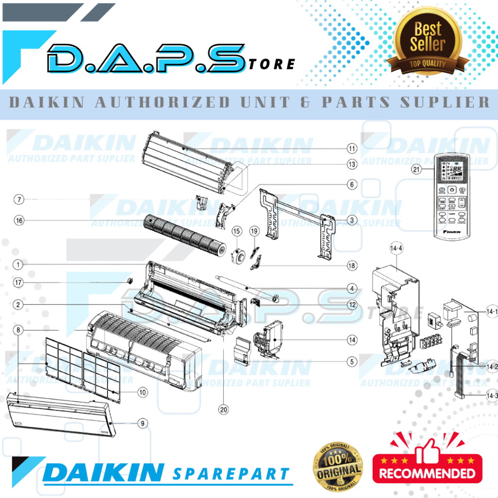 Jual Modul Indoor - PCB Indoor AC DAIKIN Malaysia 1,5 PK FTV35CXV14 ...