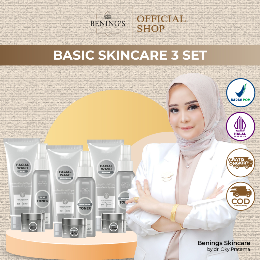 Jual 3 Set Basic Skincare - Bening Skincare Doctor Oky Pratama - Paket ...