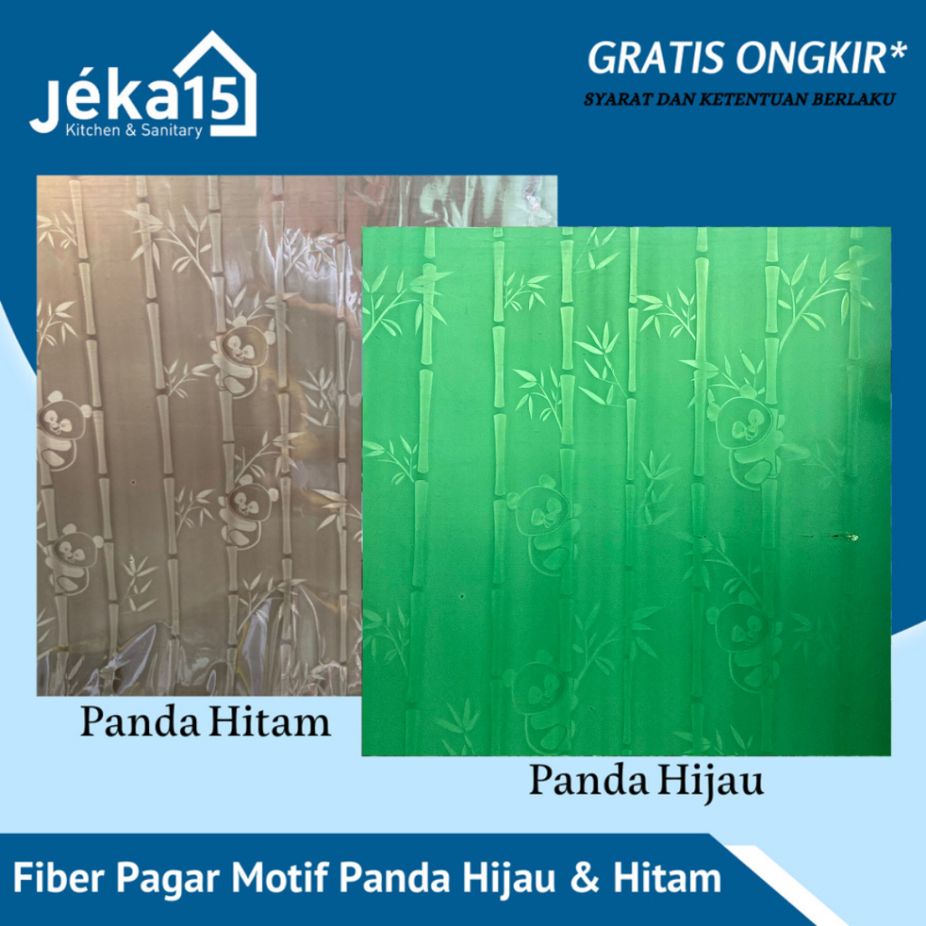 Jual Fiber Pagar Motif Panda Fiber Penutup Pagar Rumah Hitam