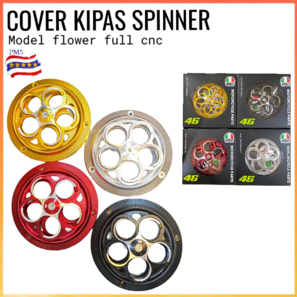 Jual Cover Fan Spinner Vespa Sprint Model Kembang Full Cnc Pnp All Motor Matic Mj Shopee