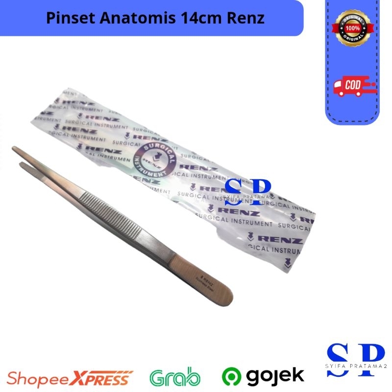 Jual Pinset Sirugis / Anatomis RENZ 14cm | Pincet Cirugis 14 cm RENZ ...