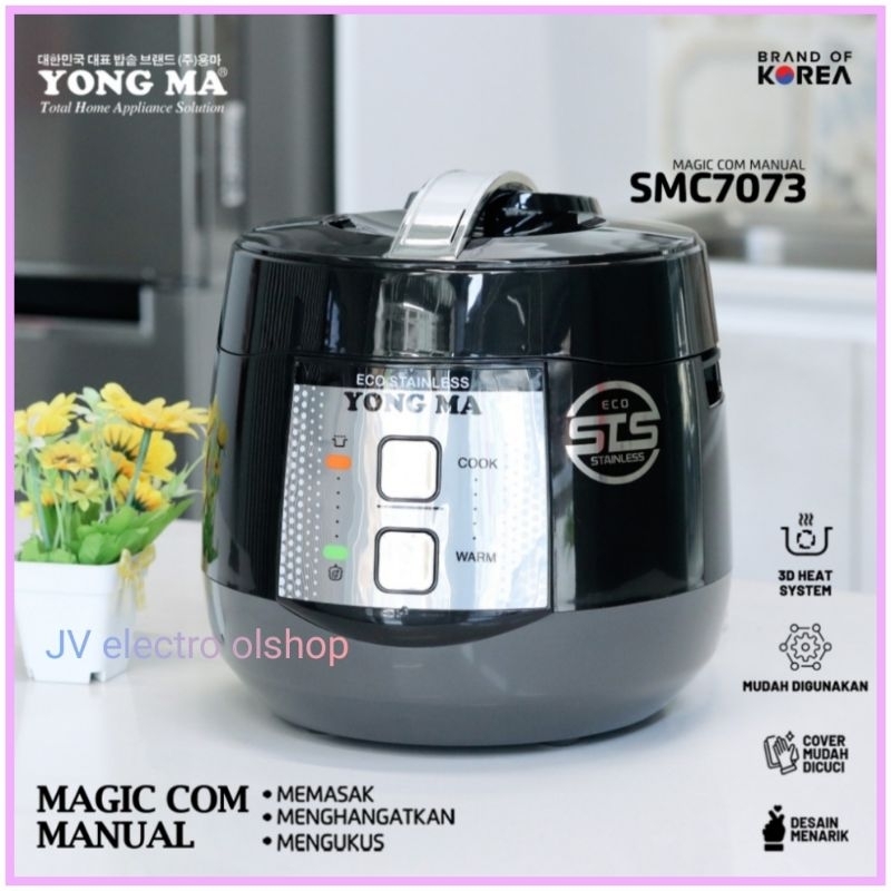 Jual YONGMA Rice Cooker smc7073 2Liter Stainless Steel / Magic Com Yong Ma Stainless Steel smc