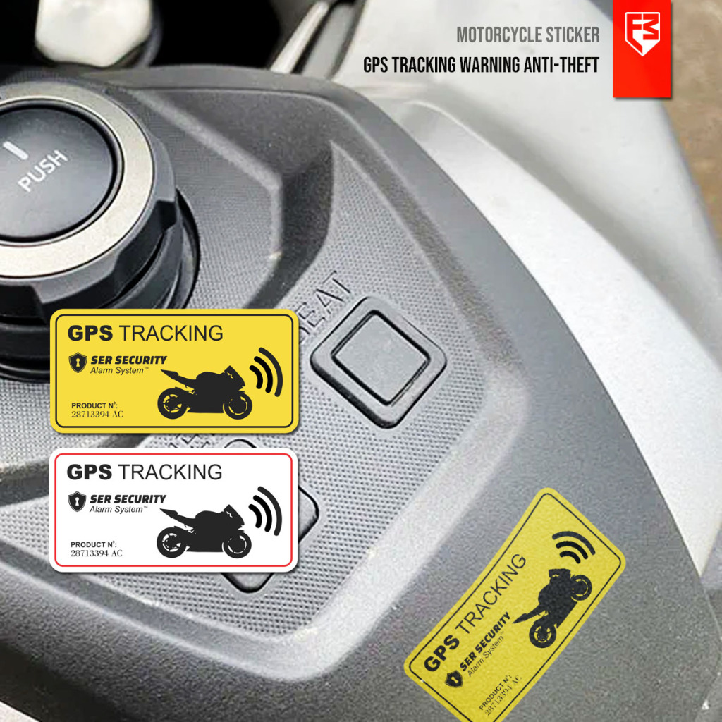 Jual Sticker Warning Anti-Theft GPS Tracking Motor Helm Mobil nmax xmax ...