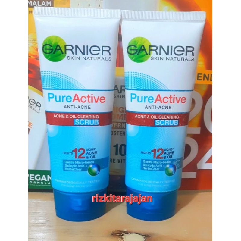 Jual Garnier pure activ Scrub Facial Foam 100ml x 2pcs original ...