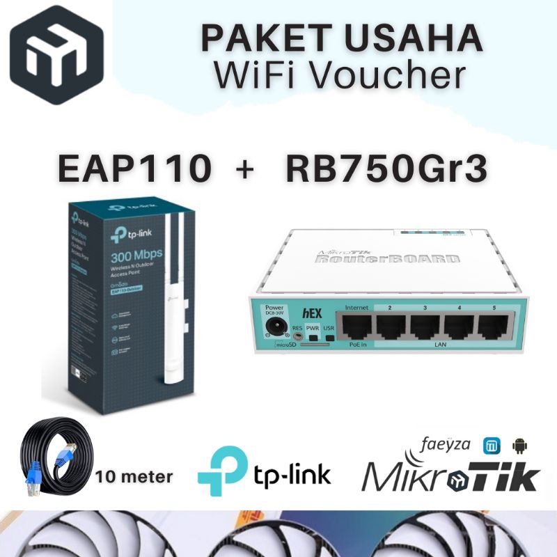 Jual Paket Usaha Wifi Hotspot Voucher Rt Rw Net Full Setting Mikrotik Rb Gr Tp Link Eap