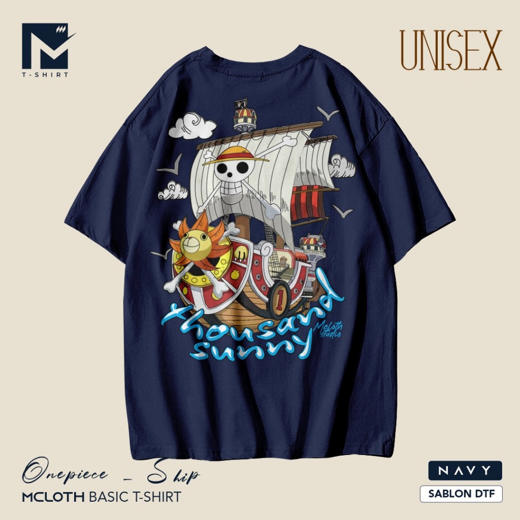 Jual Kaos katun 30s One Piece thousand sunny ship anime desain ...