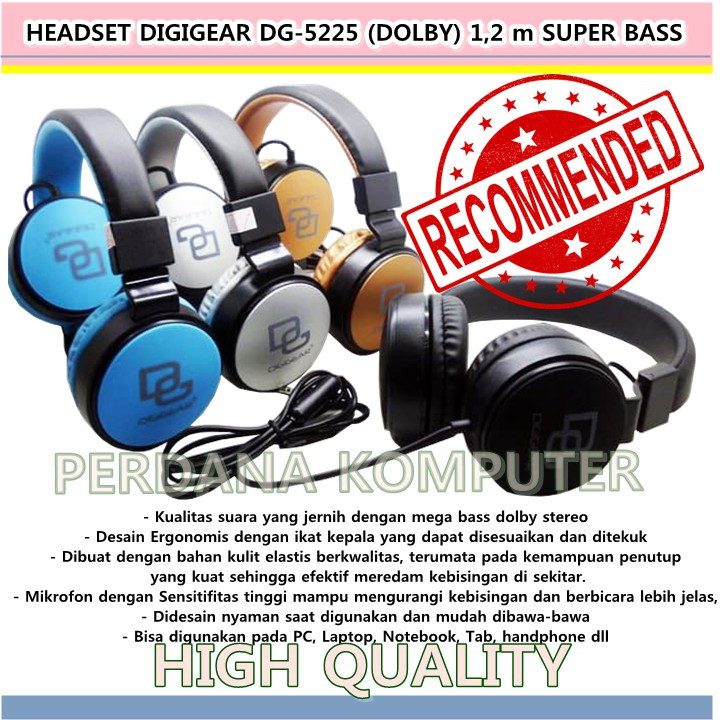Jual DIGIGEAR | Headphone Headset DG-5225 (DOLBY) 1,2 m SUPER BASS ...
