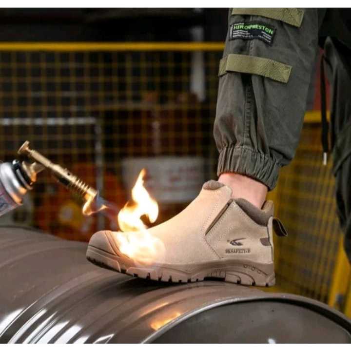Jual Sepatu Keselamatan Kerja Bahan Kulit Tahan Percikan Api, Anti ...