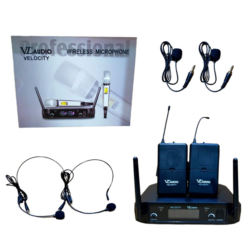 Jual Mic Wireless 2 Headset 2 clipon VL audio velocity | Shopee Indonesia
