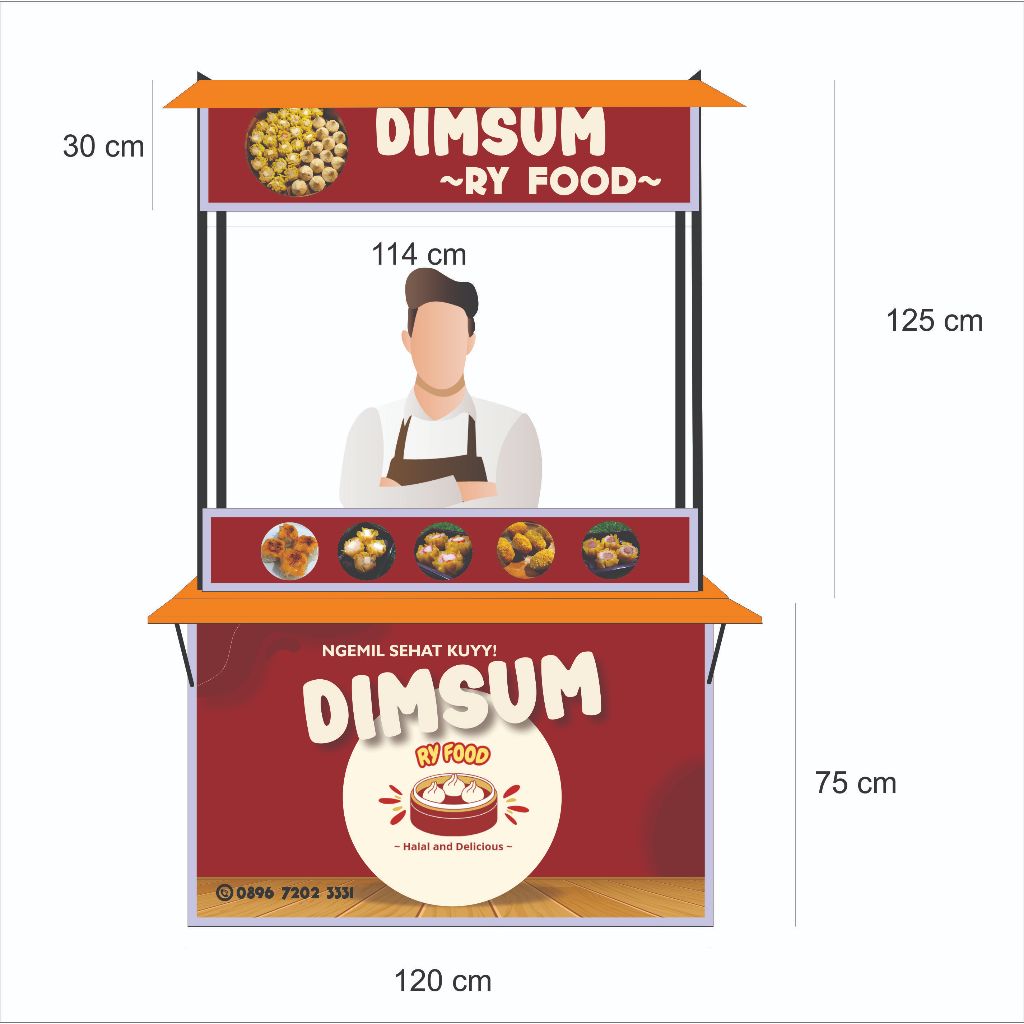 Jual CUSTOM BOOTH DIMSUM UKURAN 120 CM | Shopee Indonesia