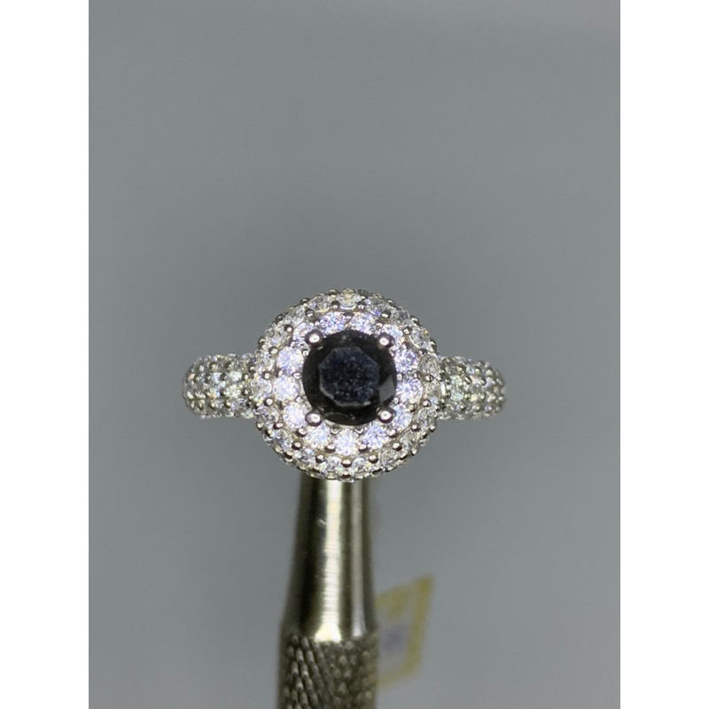 Jual black diamond perhiasaan berlian hitam ikatan micro setting silver ...