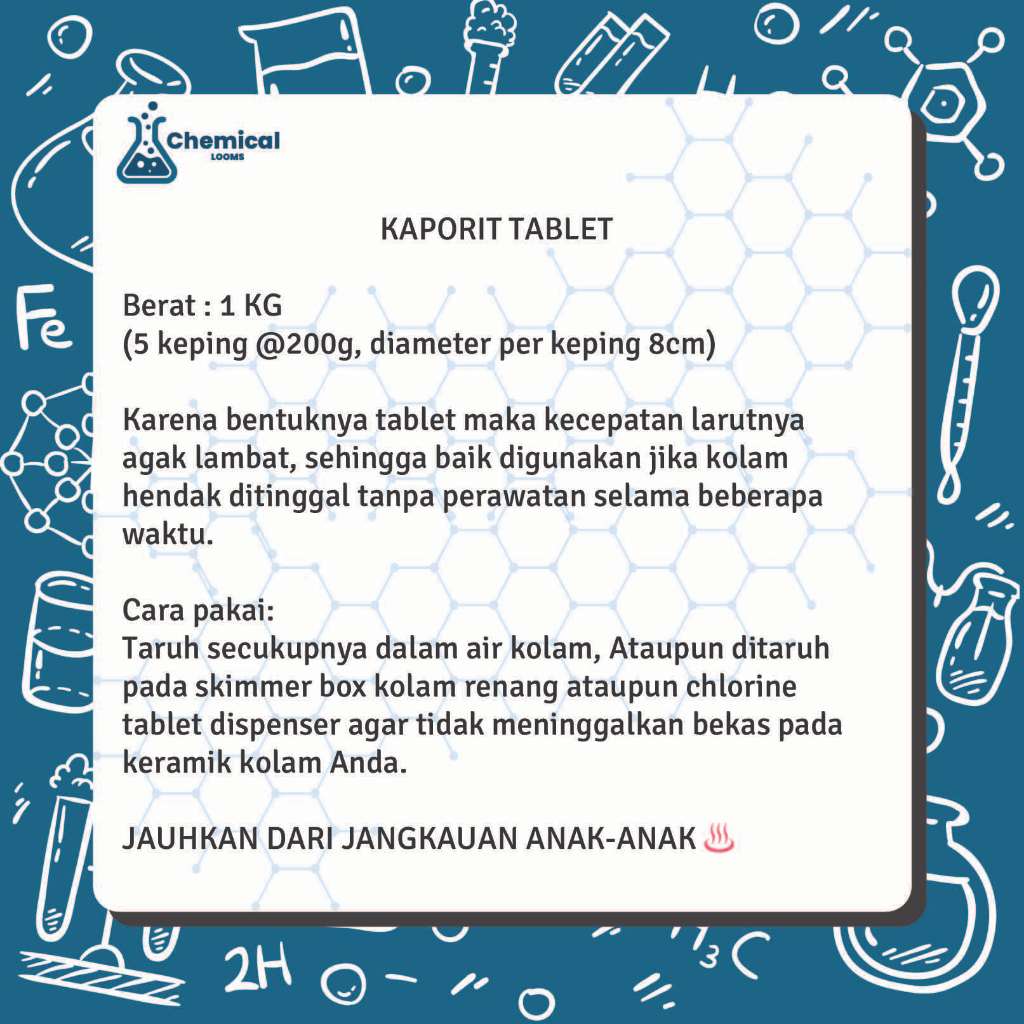 Jual Kaporit Tablet Besar 1kg/ Klorin Tablet Besar 1kg Chlorine Tablet ...