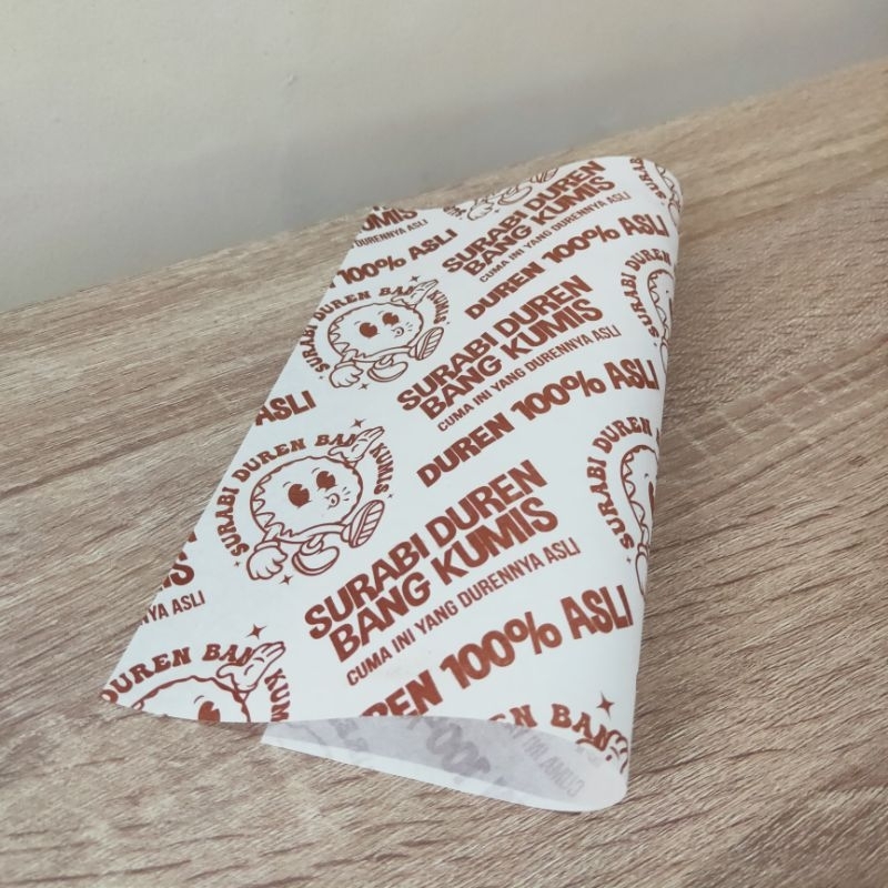 Jual CUSTOM Kertas Roti Foodgrade 11 x 18 cm - Wrap Paper / Kertas ...