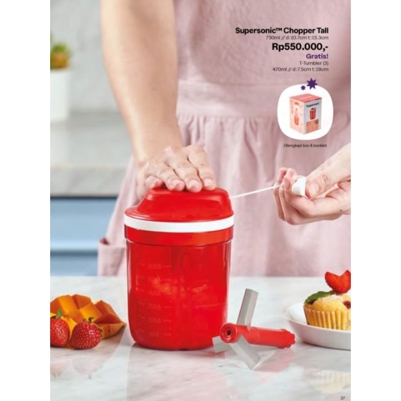 Jual Supersonic Chopper Tall 730ml turbo Chopper Tupperware | Shopee ...