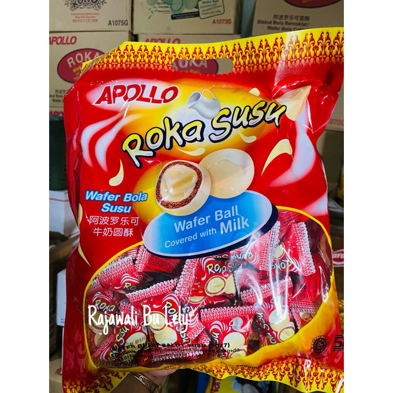 Jual Apollo Roka 50pcs (300gr) Coklat Kacang KOKO Pandan Susu bag wafer ...