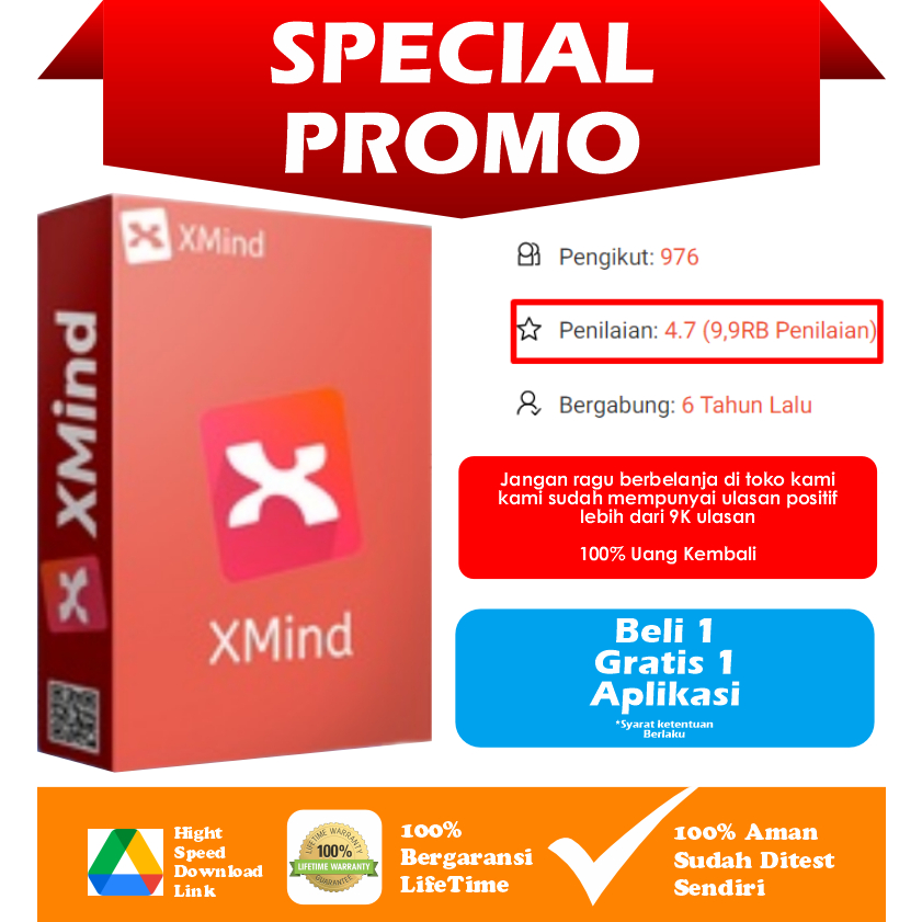 Jual [PROMO BELI 3 GRATIS 1] XMind LifeTime Harga Terjangkau Premium No ...