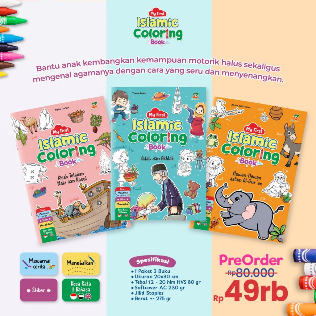 Jual My First Islamic Coloring Book For kids Buku Mewarnai Aktifitas ...
