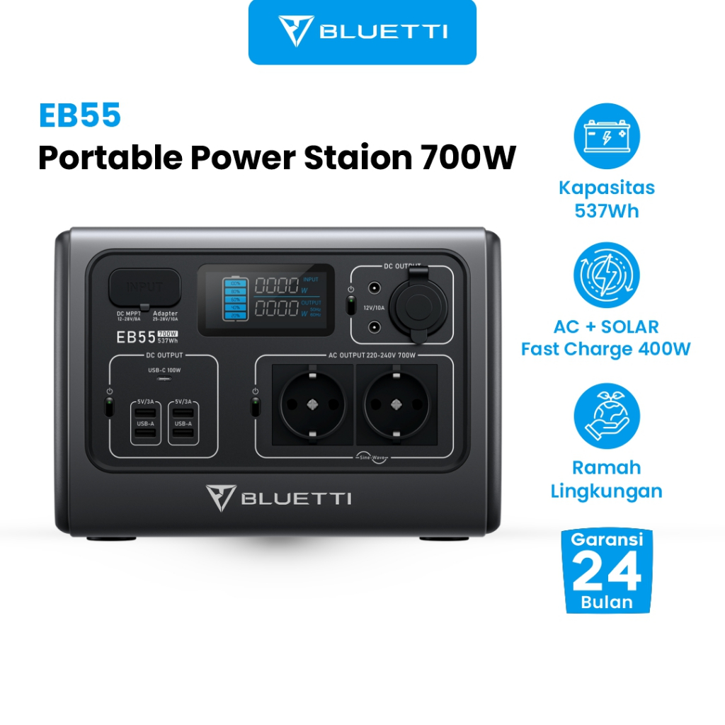 【新品】BLUETTI ポータブル電源 527Wh EB55 Amazon.com : BLUETTI Portable Power Station EB55, 537Wh