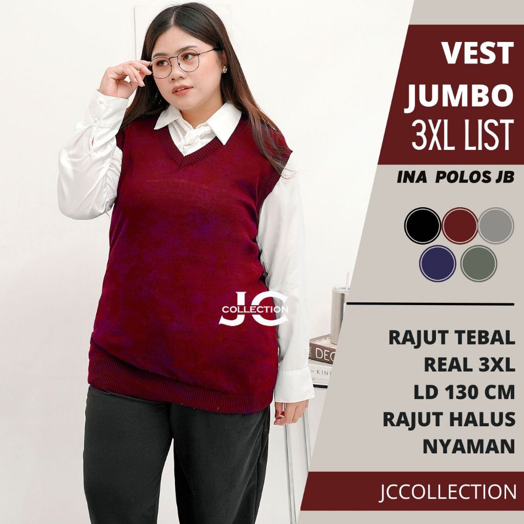 Jual Rompi Rajut Wanita Jumbo Big Size 2XL - 3XL / Oversize Women Vest ...