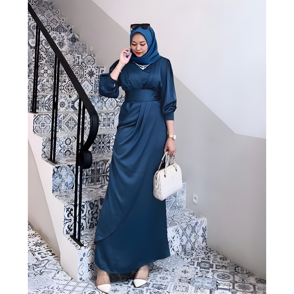 Jual Safira Dress | Gamis Rampel Trendi | Dress Kondangan Kekinian ...