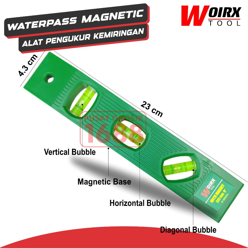 Jual Waterpass Magnetic Waterpass Magnet 9 INCH 3 Water | Shopee Indonesia