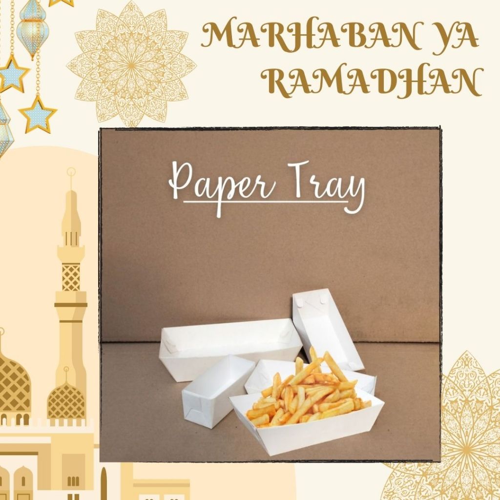 Jual (100pcs) Kotak Cup Kentang / Food Paper Tray / Kotak toast / Kotak ...