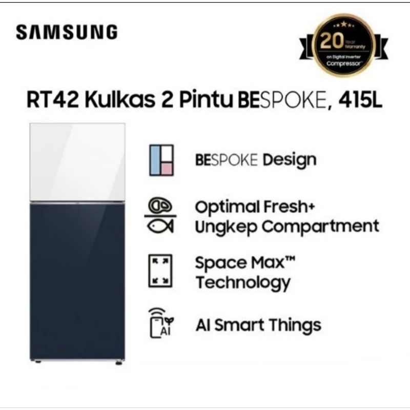 Jual SAMSUNG RT42CB66208ASE BESPOKE Kulkas 2 Pintu Ungkep Compartment ...