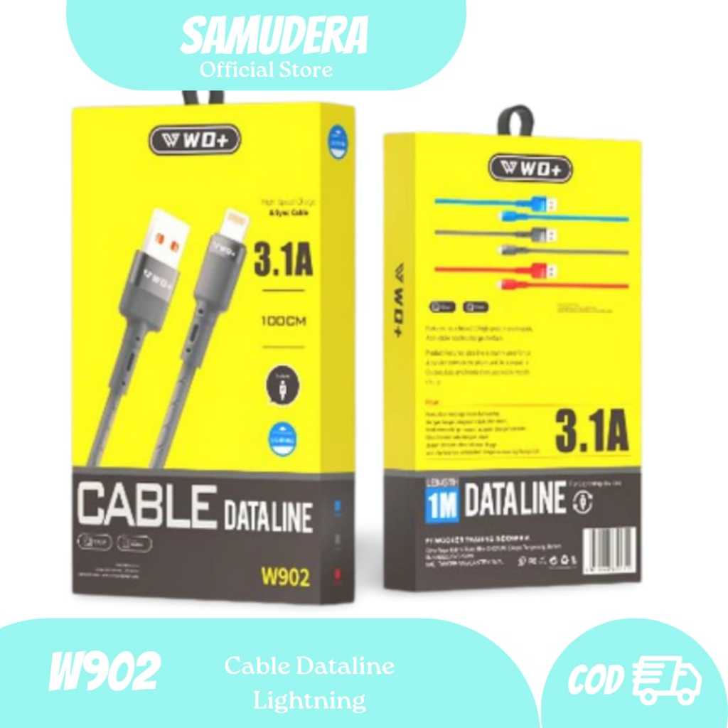 Jual Kabel data Cable Dataline WO+ W902 Type Lightning Warna Biru ...